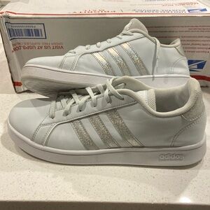 adidas Grand Court J Youth Girls Sz 6 Shoes Blue Tint Low Top Trainers Sneakers